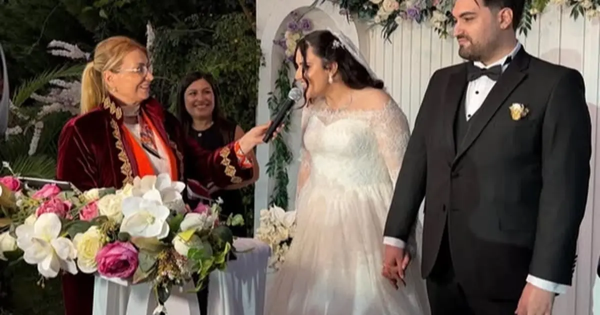 Başkan Fazlaca, Tuğçe ve Enes Yıldız Çiftinin nikahını kıydı
