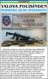 Yalova polisinden ruhsatsız silah operasyonu