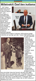 Milletvekili Özel’den 91. YIL kutlaması