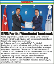 DEVA-Partisi-Yönetimini-Tanıtacak