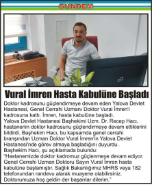 Vural-İmren-Hasta-Kabulüne-Başladı