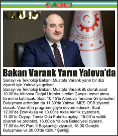 Bakan-Varank-Yarın-Yalova’da