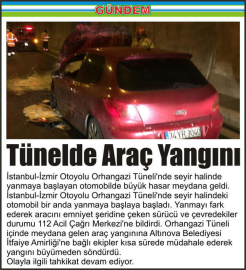 Tünelde-Araç-Yangını