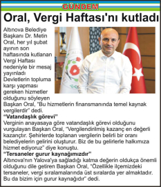 Oral, Vergi Haftası’nı kutladı