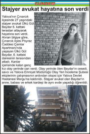 Stajyer avukat hayatına son verdi