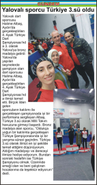 Yalovalı sporcu Türkiye 3.sü oldu