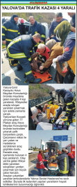 YALOVA’DA TRAFİK KAZASI 4 YARALI