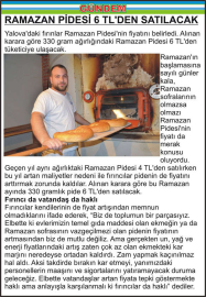  RAMAZAN PİDESİ 6 TL’DEN SATILACAK