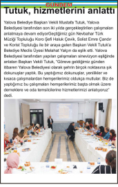 Tutuk, hizmetlerini anlattı