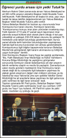 Öğrenci yurdu arsası için yetki Tutuk’ta