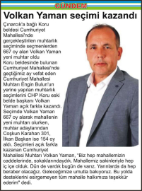 Volkan Yaman seçimi kazandı
