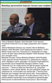 Belediye personeline bayram öncesi zam müjdesi