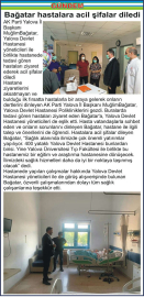 Bağatar hastalara acil şifalar diledi