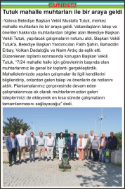 Tutuk mahalle muhtarları ile bir araya geldi