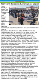 Taziye evi davasının 5. duruşması yapıldı