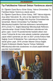 Tıp Fakültesine Yalovalı Dekan Yardımcısı atandı