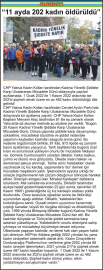 “11 ayda 202 kadın öldürüldü”