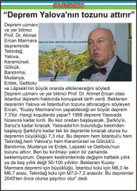 “Deprem Yalova’nın tozunu attırır”