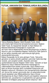 TUTUK, ANKARA'DA TEMASLARDA BULUNDU