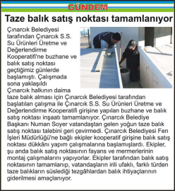 Taze balık satış noktası tamamlanıyor