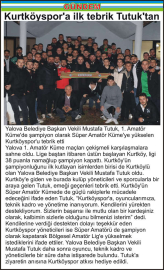 Kurtköyspor’a ilk tebrik Tutuk’tan