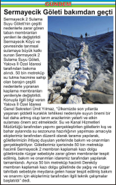 Sermayecik Göleti bakımdan geçti