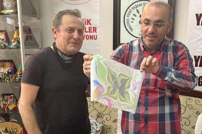 Özel bireylerden ebru sanatı etkinliği