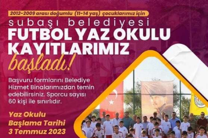 SUBAŞI BELEDİYESİ YAZ FUTBOL OKULU KAYITLARINI BAŞLATTI