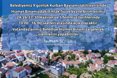 KURBAN BAYRAMINDA ÇINARCIK BELEDİYESİ VATANDAŞIN HİZMETİNDE