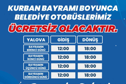 Kurban Bayramı boyunca ücretsiz olacak