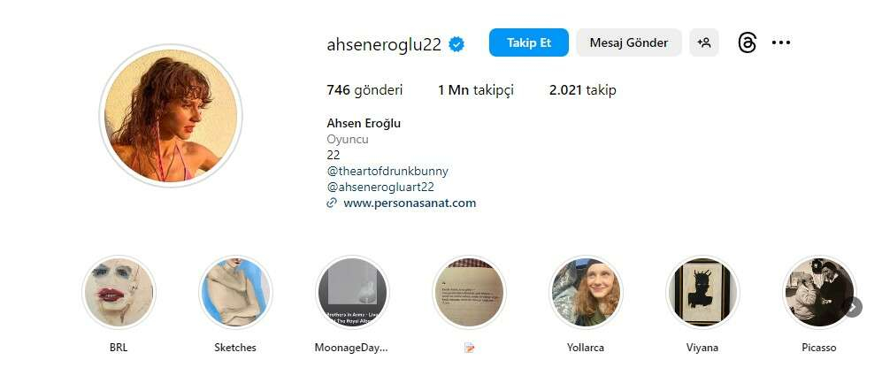 Ahsen Eroğlu Sosyal Medya Hesabı