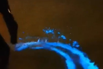 Marmara Denizi’nde mavi renkli ışık şöleni! Görenler inanamadı