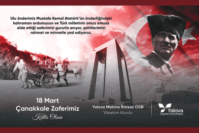 Yalova Makine İhtisas OSB 18 Mart ilanı