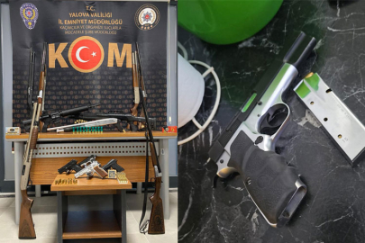 Yalova'da 13 adet ruhsatsız silah ele geçirildi