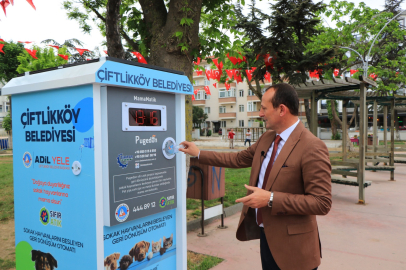 Çiftlikköy’de patili dostlara otomat