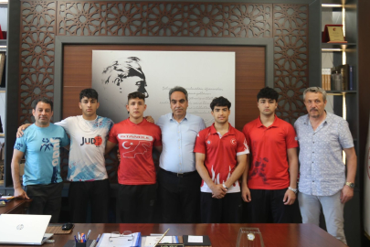 Şampiyonaya hazırlanan milli sporculardan Salih Kılıç’a ziyaret