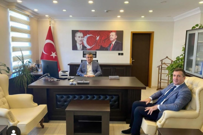 Arif Laçin ve Murat Özkan’dan Çiftlikköy Kaymakamı Ali Ada’ya ziyaret