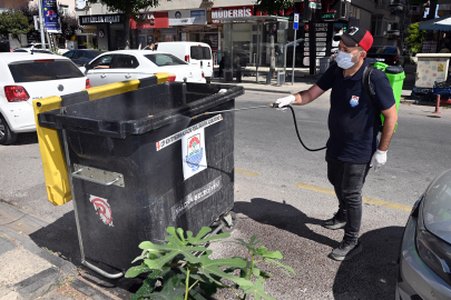 Konteynerler dezenfekte ediliyor