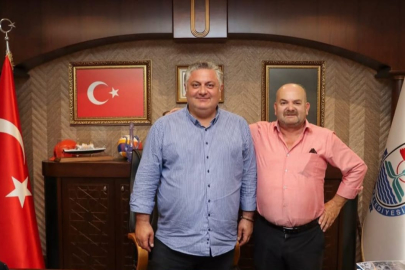 Başkan Gürel makamında Levent Pusta’yı misafir etti