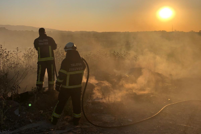 Yalova İtfaiyesi arazi ve çöp yangınlarına müdahale etti