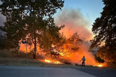 Subaşı girişinde korkutan yangın!
