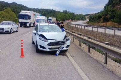 Yalova yolunda ani fren kazası! Az daha faciaya neden oluyordu