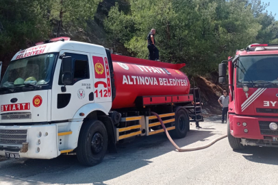 Altınova İtfaiyesi Çanakkale’deki yangına müdahale etti