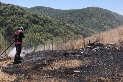 Elmalık Köyü’nde korkutan arazi yangını