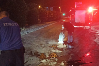 Termal yolunda zincirleme kaza! Motor yağı yola döküldü