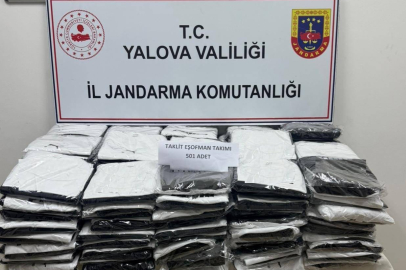 Yalova’da 501 adet sahte eşofman takımı yakalandı