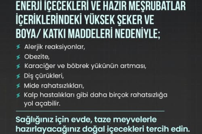 Hazır içecekler yerine doğal alternatifler önerildi