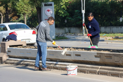 Cengiz Koçal Caddesi orta refüjünde çalışmalar başladı