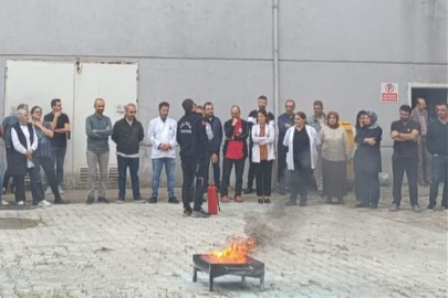 Sağlık personellerine yangın eğitimi