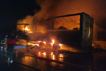Yalova’da alevlere teslim olan TIR küle döndü
